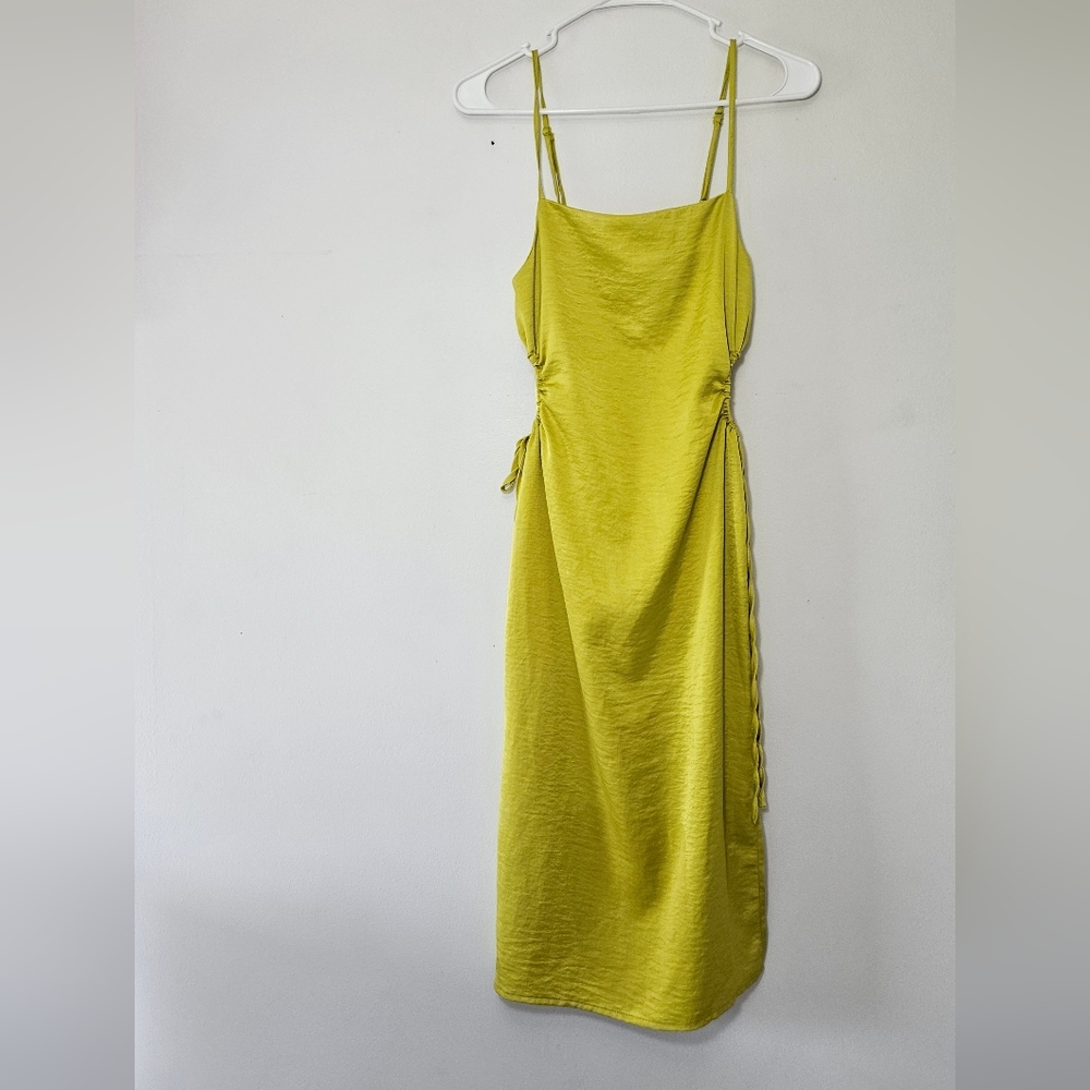 Christian Lacroix Green Satin Keyhole Midi Dress XS